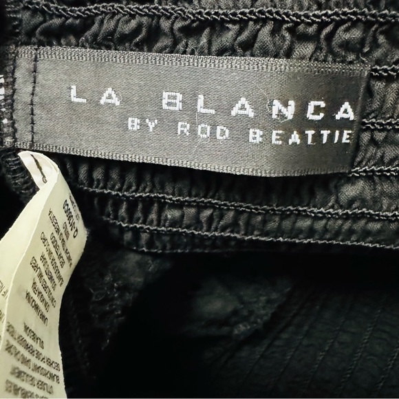 La Blanca Blue Smocked Ruffled Mini Dress - Picture 3 of 5